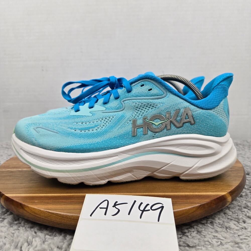 Hoka One One Women 8 2E X-Wide Clifton 10 Skyward Blue Gym Athletic Running Shoe